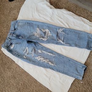 American Eagle super distressed jeans